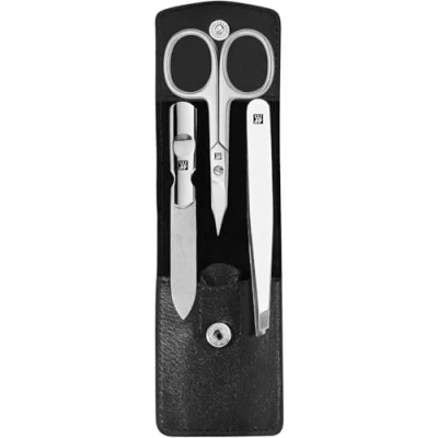 Afbeelding van ZWILLING Klassiek Inox Manicure Pedicure 3 Delig Set in Zwart Pocket Lederen Zaak