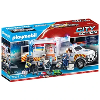 Image de Playmobil City Action 70936 Ambulance avec secouristes et blessé
