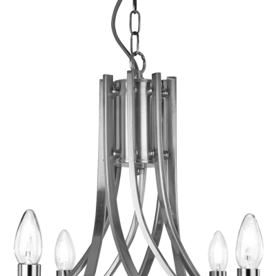 Afbeelding van Hanglamp Ascona 8 lamps zilver gesatineerd