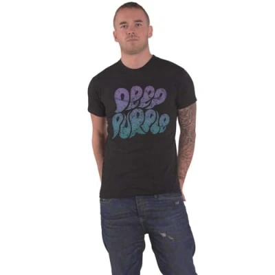 Afbeelding van Deep Purple Bubble Logo Heren T shirt XL Zwart