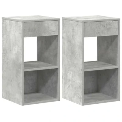 Afbeelding van vidaXL Nachtkastjes 2 st met lade 35x34x66,5 cm betongrijs