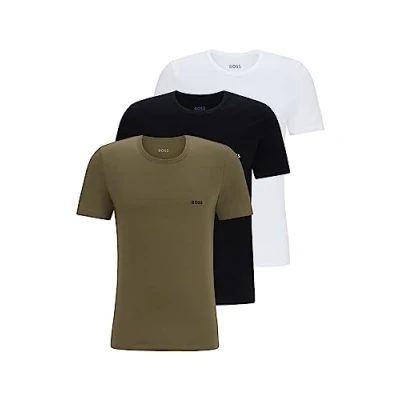 Afbeelding van HUGO BOSS heren T shirt van katoen in 3 pack de kleur Zwart, maat: XXL