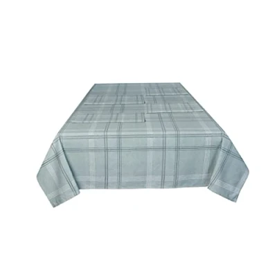 Afbeelding van Eettafelkleed 100% Katoen Geruit Decoratief Groen 137 x 178 cm