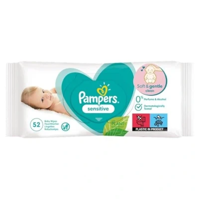 Afbeelding van Pampers Babydoekjes Sensitive 52 stuks