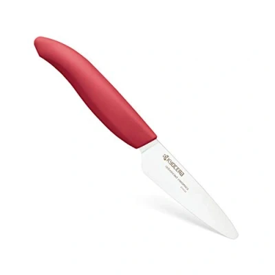 Afbeelding van Kyocera keramisch mes, schilmes, 7,5 cm lemmet, zirkonia handgeslepen, extreem scherp, vaatwasmachinebestendig, rood handvat, FK 075 WH RD