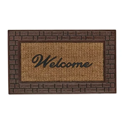 Afbeelding van Relaxdays deurmat welcome kokosmat mat voordeur buitenmat 45 x 75 cm droogloopmat