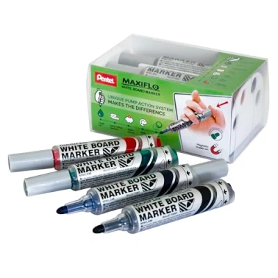 Image de Pentel Set marqueur pour tableau blanc MAXIFLO MWL5M, etui de4