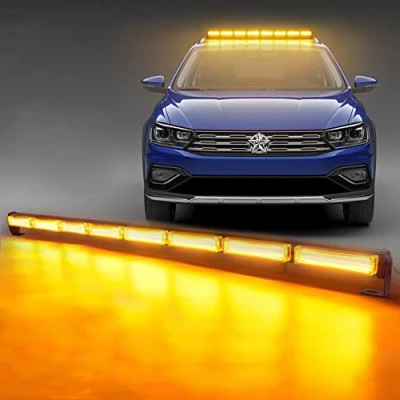 Afbeelding van AnTom 120 cm, 80 W, oranje led zwaailicht, 12 V 24 V, geel, waarschuwing en 3 meter snoer, 14 knipperende stroboscoopfuncties
