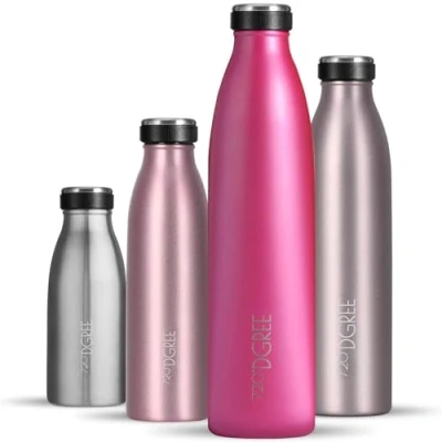 Afbeelding van 720DGREE MilkyBottle Roestvrijstalen waterfles, 1 liter, BPA vrij, lekvrij, geschikt voor koolzuurhoudende dranken, sport, universiteit, school, fitness, outdoor, camping