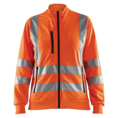Image de Sweat zippé haute visibilité femme orange fluorescent