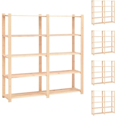 Afbeelding van VidaXL Opbergrekken 5 laags st 170x38x170 cm grenenhout 500 kg