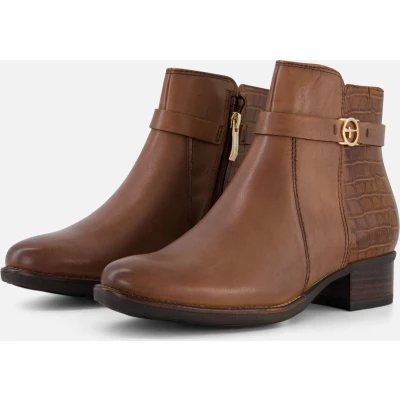 Afbeelding van Tamaris Enkellaarsjes cognac Leer Dames Maat 38