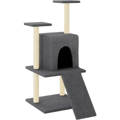 Afbeelding van vidaXL Kattenmeubel met sisal krabpalen 110 cm donkergrijs