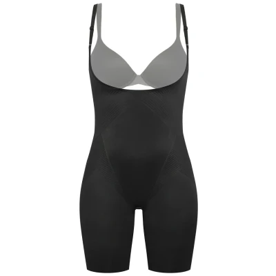 Afbeelding van Spanx Thinstincts 2.0 Openbust Midthigh Bodysuit Body, Dames, Maat: 32, Very black