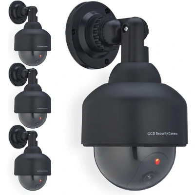 Afbeelding van Relaxdays 4x dummy dome camera met led lampje nep bewakingscamera binnen &amp; buiten