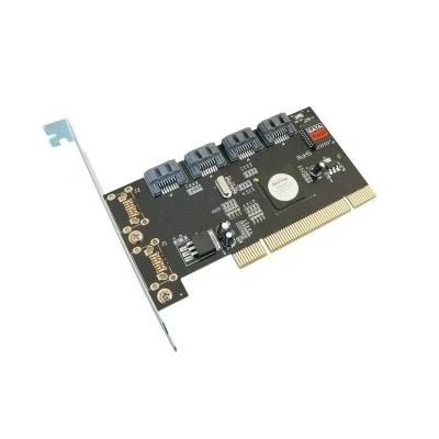 Image de Carte Contrôleur SATA Sur Port PCI CHIPSET SILICON IMAGE 4 Ports RAID 0, 1, 5 SIL3124Pour Périphériques II