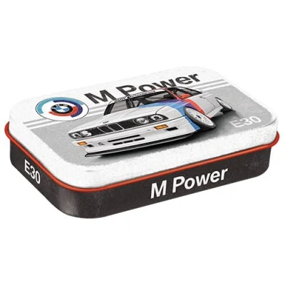 Afbeelding van Mint Box XL BMW Motorsport M Power E30 pepermuntdoos 9,5 x 6 cm