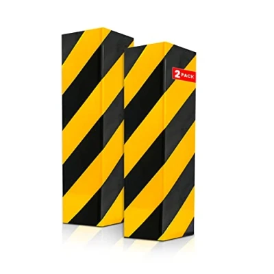 Afbeelding van CRINSTON® Set van 2 garagekolombeschermers, 40 x 20 cm, reflecterende hoekbescherming voor autodeuren en bumpers, voorkomt stoten krassen.