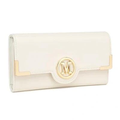 Afbeelding van Miss Lulu Portemonnee voor dames, lange ritssluiting, telefoonvak, kunstleer, met metalen gesp, 1 5 beige, Retro