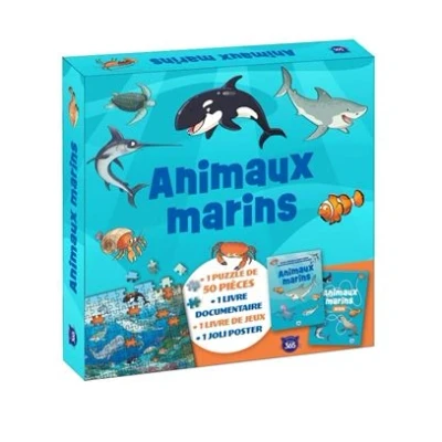 Image de Coffret puzzle documentaire Animaux marins