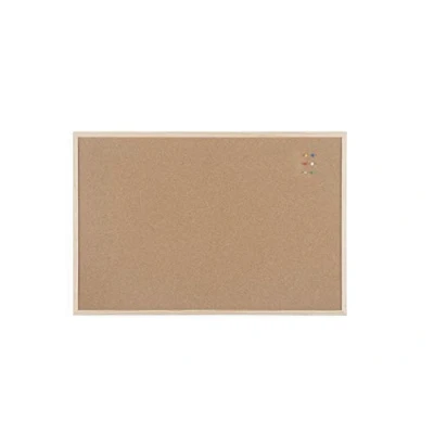 Afbeelding van BoardsPlus Kurkbord 90 x 60 cm met houten frame 6 punaises