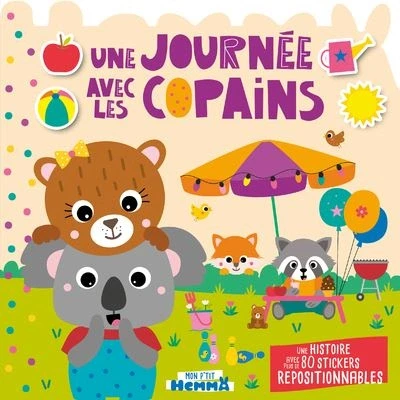 Image de Mon P&#039;tit Hemma histoire avec stickers repositionnables Une journée les copains plus de 80 rep