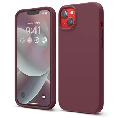 Afbeelding van elago Beschermhoes van vloeibare siliconen compatibel met iPhone 14 Plus (6,7 inch), beschermhoes, volledige bescherming, schokbestendig, 4 structuren, zachte microvezel voorkomt krassen