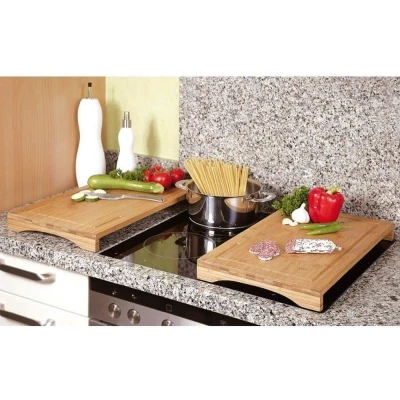 Afbeelding van FSC® Houten Snijplank / Afdekplaat bamboe hout, Met Saprand Snij Plank Kookplaat Afm. 54 x 28 4.3 Cm
