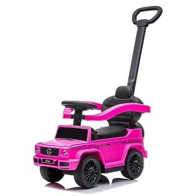 Afbeelding van Kinderauto glijbaan vanaf 1 jaar met duwstang, Mercedes G Bobbycar voor baby&#039;s (roze)