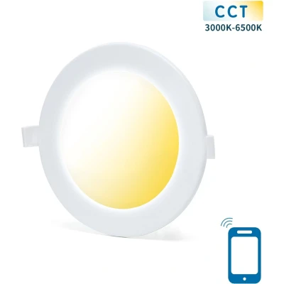 Afbeelding van Downlight inbouwspot Ø 17cm WiFi CCT 3000K 6500K warmwit daglichtwit LED 12W=85W halogeen