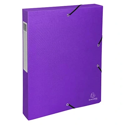 Afbeelding van Exacompta Ref. 59640E 1 archiefdoos met Teksto elastieken van gecoat karton rug 40 mm afmetingen 25 x 33 cm voor documenten in A4 formaat willekeurige kleuren gemonteerd geleverd