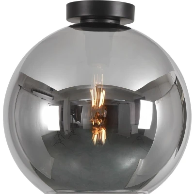 Afbeelding van Plafondlamp Marino Zwart &amp; Smoke Glas 30cm