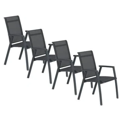 Afbeelding van Santana dining tuinstoel donker grijs 4 stuks