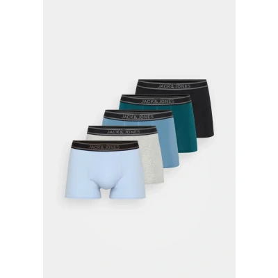 Afbeelding van Jack &amp; Jones Jackyle Solid Trunks 5 PACK Onderbroeken Black/deep teal/blue/oceanview, Heren, Maat: XXL, teal/blue/oceanview