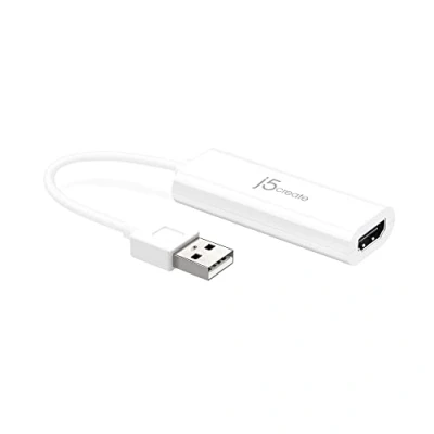 Afbeelding van j5create USB A naar HDMI Display adapter 2.0 1080p converterkabel voor pc, laptop, Windows, Mac (JUA195)