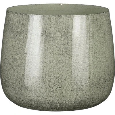 Afbeelding van Mica Decorations Bloempot Benson 24x24x22 cm Ijzer Lichtgrijs