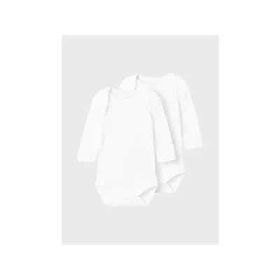 Afbeelding van Name it Solid Unisex 2 PACK Body voor kinderen, Maat: 56, Bright white