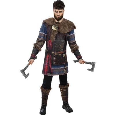 Afbeelding van Funidelia Eivor Assassins Creed Valhalla Kostuum voor mannen â¶ Videospellen, Films &amp; Series, Assassin&#039;s Volwassenen Accessoire verkleedkleding en rekwisieten Halloween, carnaval feesten Maat S M Grijs / Zilver