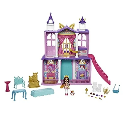 Afbeelding van Enchantimals Royal Koninklijke danskat met Felicity Fox en Flick speelhuis pop, huisdier accessoires (Mattel HCG59)