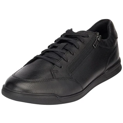 Afbeelding van Geox Cordusio Sneakers laag, Heren, Maat: 40, Black Leer en textiel