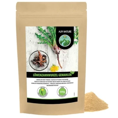 Afbeelding van Gemalen paardenbloemwortel (500 g), zacht gedroogde paardenbloemwortel, 100% zuiver en natuurlijk voor de bereiding van dranken het kruiden gerechten