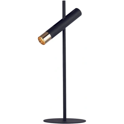 Afbeelding van Searchlight Cylinder Tafellamp 18 X 51 Cm 4W LED Incl. Zwart En Goud