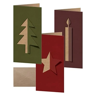 Afbeelding van SIGEL DS082 Kerstkaartenset &quot;Cut out Style&quot;, DL, 10 kaarten