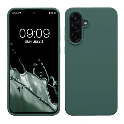 Afbeelding van kwmobile telefoonhoesje geschikt voor Samsung Galaxy A56 5G Hoesje met siliconen coating Smartphone case in dennengroen