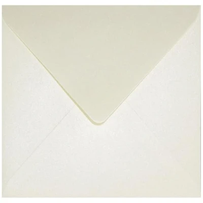 Afbeelding van Netuno 100 vierkante enveloppen crème 153 x mm Aster metallic Cream puntige flap parelmoer glanzende voor uitnodigingen verjaardag bruiloft kerstkaarten