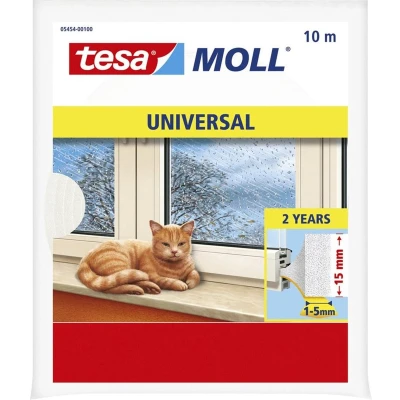 Afbeelding van Tesa Moll Universal tochtstrip, 10 m x 15 mm, wit tochtstrip