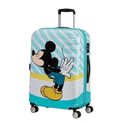 Image de American Tourister Wavebreaker Disney Spinner M, valise pour enfant, 67 cm, 64 L, multicolore (Mickey Blue Kiss)