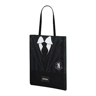 Afbeelding van Karactermania, Hulp bij het winkelen, MERCREDI Oxford Uniform Draagtas Premium &#039;33x40x1cm&#039;, Zwart