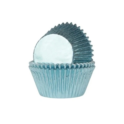 Afbeelding van Cupcake Cups HoM Folie Baby Blauw 51x38mm. 24st.