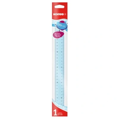 Afbeelding van Kores platte liniaal, 300 mm, transparant, geassorteerde kleuren